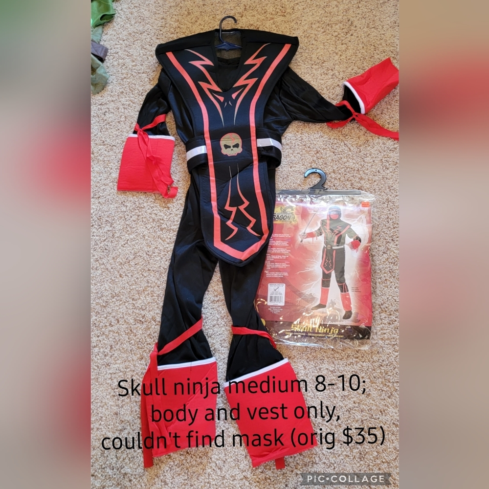 Skull Ninja Kids Costume - Black and Red
